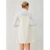 imageMilumia Women V Neck Corduroy Pinafore Overall Mini Dress Jumper DressBeige