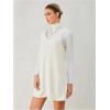 imageMilumia Women V Neck Corduroy Pinafore Overall Mini Dress Jumper DressBeige