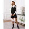 imageMilumia Women V Neck Corduroy Pinafore Overall Mini Dress Jumper DressBlack Plain