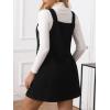 imageMilumia Women V Neck Corduroy Pinafore Overall Mini Dress Jumper DressBlack Plain