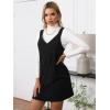 imageMilumia Women V Neck Corduroy Pinafore Overall Mini Dress Jumper DressBlack Plain