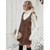 imageMilumia Women V Neck Corduroy Pinafore Overall Mini Dress Jumper DressBrown