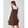 imageMilumia Women V Neck Corduroy Pinafore Overall Mini Dress Jumper DressChocolate Brown