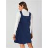 imageMilumia Women V Neck Corduroy Pinafore Overall Mini Dress Jumper DressDark Blue