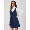 imageMilumia Women V Neck Corduroy Pinafore Overall Mini Dress Jumper DressDark Blue