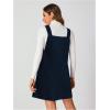 imageMilumia Women V Neck Corduroy Pinafore Overall Mini Dress Jumper DressDeep Blue