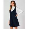 imageMilumia Women V Neck Corduroy Pinafore Overall Mini Dress Jumper DressDeep Blue
