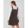 imageMilumia Women V Neck Corduroy Pinafore Overall Mini Dress Jumper DressDeep Brown