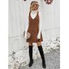 imageMilumia Women V Neck Corduroy Pinafore Overall Mini Dress Jumper DressGolden Brown