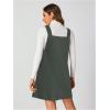 imageMilumia Women V Neck Corduroy Pinafore Overall Mini Dress Jumper DressGreen