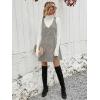 imageMilumia Women V Neck Corduroy Pinafore Overall Mini Dress Jumper DressLight Grey Plain