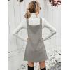 imageMilumia Women V Neck Corduroy Pinafore Overall Mini Dress Jumper DressLight Grey Plain