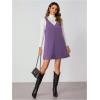 imageMilumia Women V Neck Corduroy Pinafore Overall Mini Dress Jumper DressMauve Purple