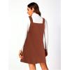 imageMilumia Women V Neck Corduroy Pinafore Overall Mini Dress Jumper DressOrange