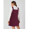 imageMilumia Women V Neck Corduroy Pinafore Overall Mini Dress Jumper DressRed