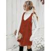 imageMilumia Women V Neck Corduroy Pinafore Overall Mini Dress Jumper DressRust