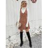 imageMilumia Women V Neck Corduroy Pinafore Overall Mini Dress Jumper DressTawny Brown