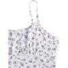 imageMilumia Womens Ditsy Floral Ruched Cami Mini Dress High Waist Spaghetti Strap Pencil DressPurple and White