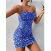imageMilumia Womens Ditsy Floral Ruched Cami Mini Dress High Waist Spaghetti Strap Pencil DressRoyal Blue