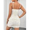 imageMilumia Womens Ditsy Floral Ruched Cami Mini Dress High Waist Spaghetti Strap Pencil DressWhite and Yellow