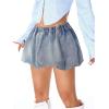 imageMilumia Womens Elastic Low Waisted Bubble Denim Skirt Y2k Flared Mini SkirtsBlue