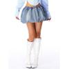 imageMilumia Womens Elastic Low Waisted Bubble Denim Skirt Y2k Flared Mini SkirtsBlue
