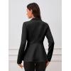 imageMilumia Womens Fitted Textured Blazers Ruffle Long Sleeve Single Button Suit Jacket Dessy BlackBlack