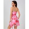 imageMilumia Womens Floral Ruched Mini Tube Dress Strapless Split Hem Bodycon DressesLight Pink Orange