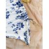 imageMilumia Womens Floral Ruched Mini Tube Dress Strapless Split Hem Bodycon DressesMulti Blue and White