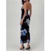 imageMilumia Womens Floral Strapless Bodycon Maxi Dress Summer Tube Top DressesBlack and Blue