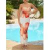 imageMilumia Womens Floral Strapless Bodycon Maxi Dress Summer Tube Top DressesOrange