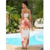imageMilumia Womens Floral Strapless Bodycon Maxi Dress Summer Tube Top DressesOrange