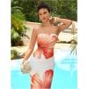 imageMilumia Womens Floral Strapless Bodycon Maxi Dress Summer Tube Top DressesOrange