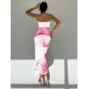 imageMilumia Womens Floral Strapless Bodycon Maxi Dress Summer Tube Top DressesPink