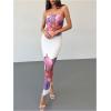 imageMilumia Womens Floral Strapless Bodycon Maxi Dress Summer Tube Top DressesWhite