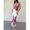 imageMilumia Womens Floral Strapless Bodycon Maxi Dress Summer Tube Top DressesWhite