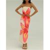imageMilumia Womens Floral Strapless Bodycon Maxi Dress Summer Tube Top DressesYellow Multi