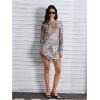 imageMilumia Womens Leopard Print Mini Dress Y2k Bell Long Sleeve Cheetah Short Dresses Going OutBrown and Grey