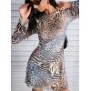 imageMilumia Womens Leopard Print Mini Dress Y2k Bell Long Sleeve Cheetah Short Dresses Going OutBrown and Grey