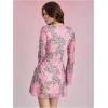 imageMilumia Womens Leopard Print Mini Dress Y2k Bell Long Sleeve Cheetah Short Dresses Going OutBrown and Pink
