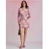 imageMilumia Womens Leopard Print Mini Dress Y2k Bell Long Sleeve Cheetah Short Dresses Going OutBrown and Pink