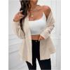 imageMilumia Womens Plus Size Textured Button Down Blazer V Neck Ruffle Hem JacketApricot