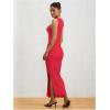 imageMilumia Womens Sleeveless Boat Neck Ruched Bodycon Maxi Dress Cocktail Long Dresses ElegantRed