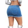 imageMilumia Womens Split Raw Hem Sexy Short Jean Skirts Y2k Low Waist Bodycon Mini Skirt Blue XXLarge