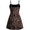 imageMilumia Womens Vintage 90s Mini Dress Spaghetti Strap Boho Mesh Short DressesBlack and Gold