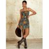imageMilumia Womens Vintage 90s Mini Dress Spaghetti Strap Boho Mesh Short DressesMultiyellow