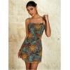 imageMilumia Womens Vintage 90s Mini Dress Spaghetti Strap Boho Mesh Short DressesMultiyellow
