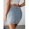 imageMilumia Womens Y2K Raw Hem Denim Mini Skirt High Waisted Bodycon Jean SkirtsBlue