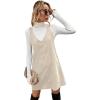 imageMilumia Women V Neck Corduroy Pinafore Overall Mini Dress Jumper DressApricot Solid