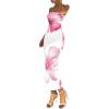 imageMilumia Womens Floral Strapless Bodycon Maxi Dress Summer Tube Top DressesPink